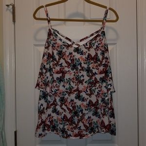 Torrid Size 1 butterfly adjustable tank top